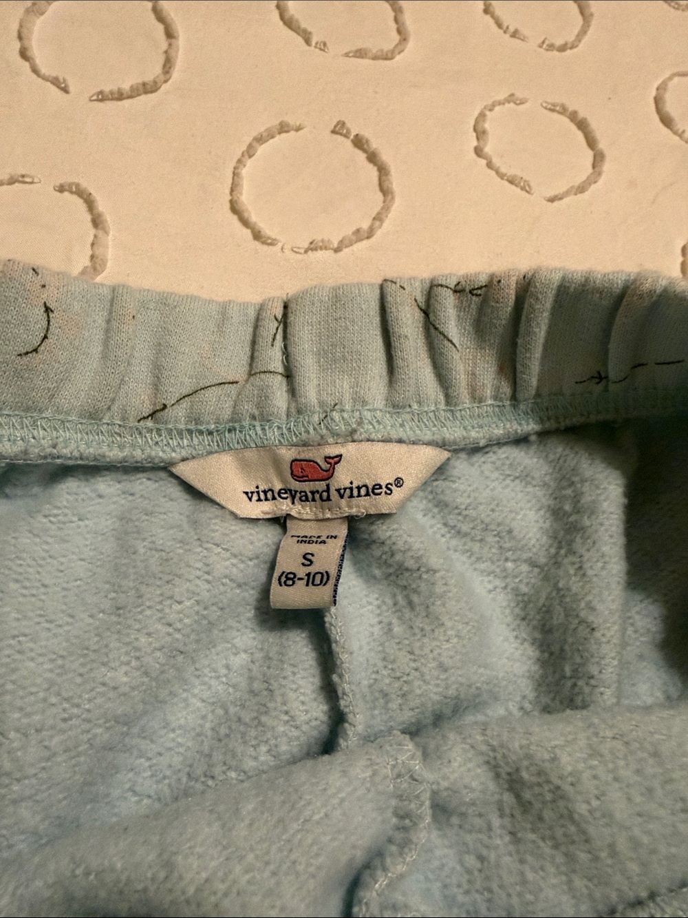 Vineyard Vines Pale Blue Joggers with Subtle Twig Print - Picture 4 of 5